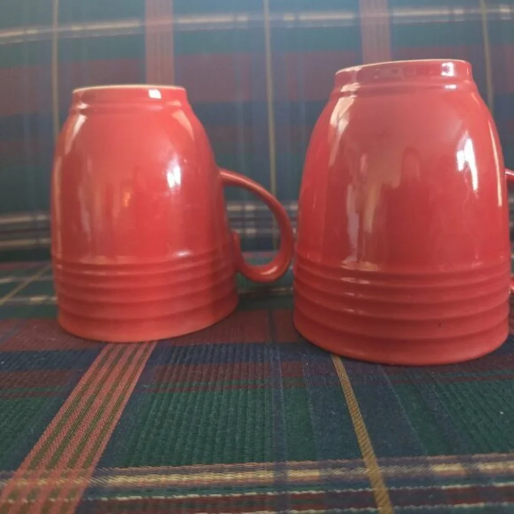 Signature Living Red Stoneware Coffee Mugs Cups‎ Set of 2 replacement holiday